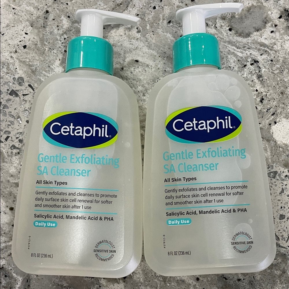 CETAPHIL Gentle Exfoliating SA Cleanser, Foaming Gel Cleanser 8oz each
